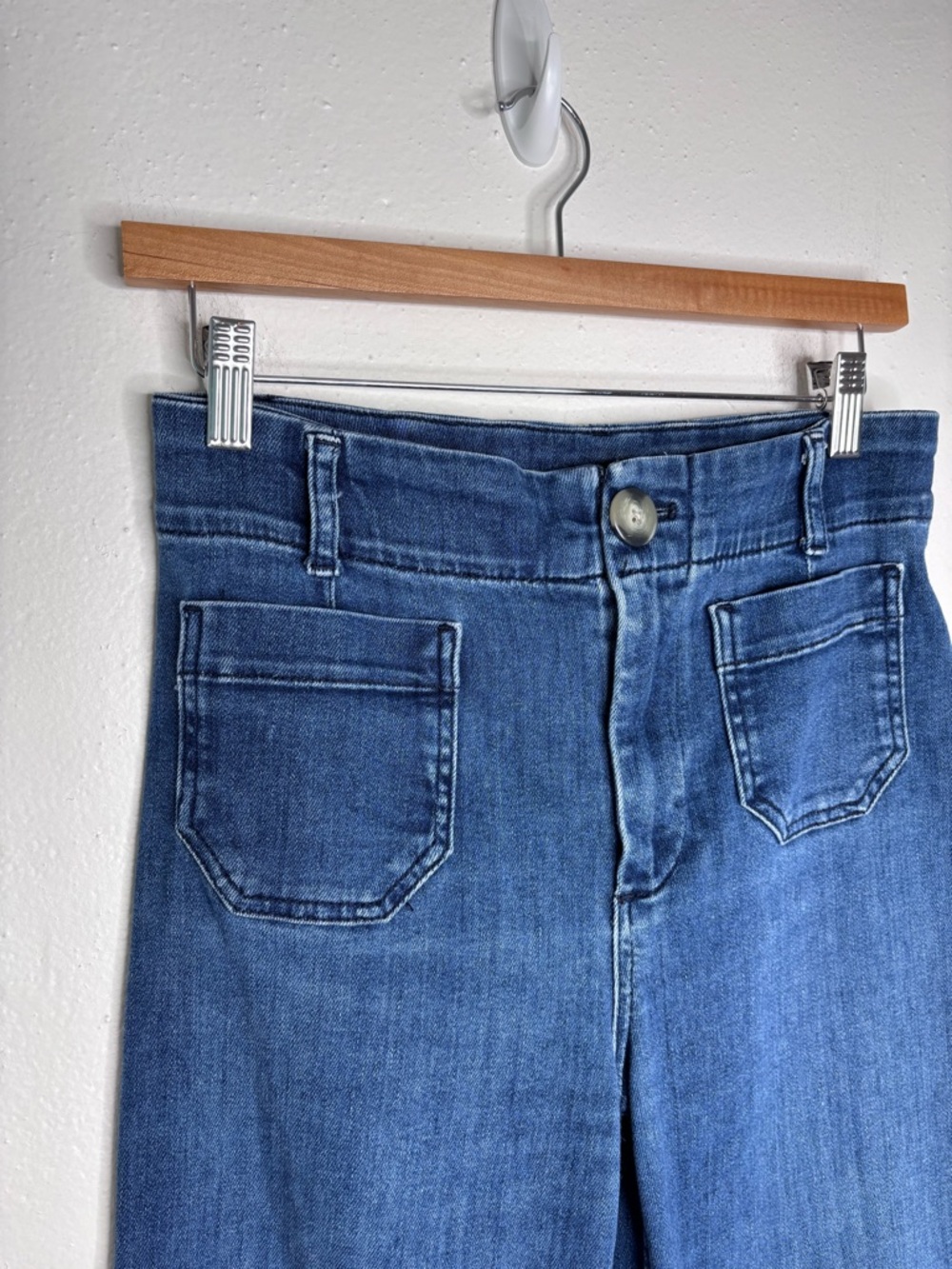 Anthro Pilcro Wide Leg High Waist Jeans Size 25 Petite EUC - Picture 5 of 10